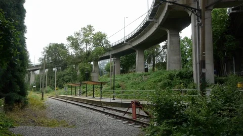 Train Station at the End of the Line Stock Footage 92696678