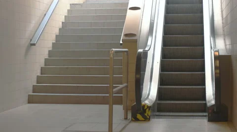 Train Station Escalators Stock Footage 56263004