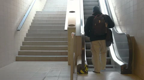 Train Station Escalators Stock Footage 56264017