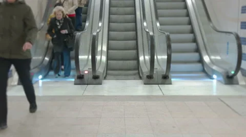 Train Station Escalators Stock Footage 56268960