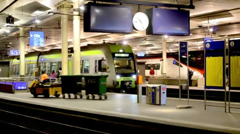 Train Station Stock Footage 32190997