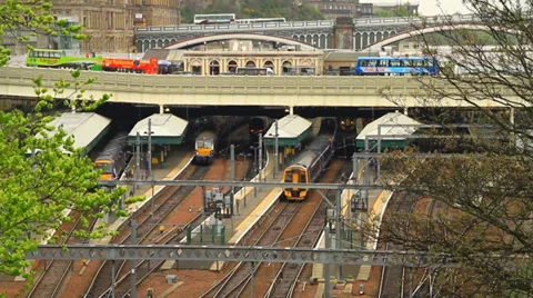 Train Station Stock Footage 37812615