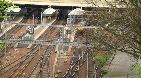 Train Station Stock Footage 37973405