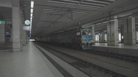Train in the station Stock Footage 250496846