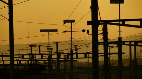 Train station gloden hours Stock Footage 55283160
