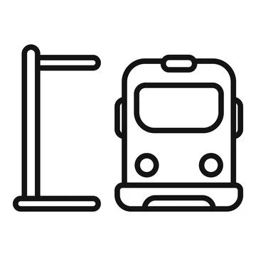 Train station icon outline vector. Railway platform Stock Illustration