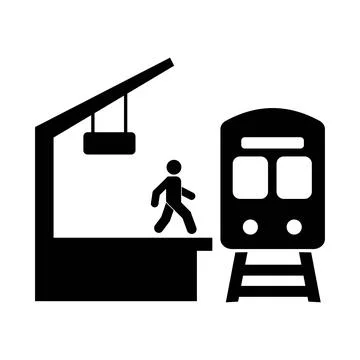 Train station icon vector sign symbol isolated Stock Illustration