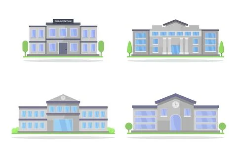 Train station illustrated on background Stock Illustration