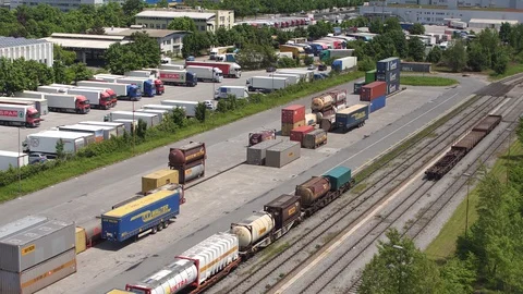 Train station industrial zone Stock-Footage 129373738