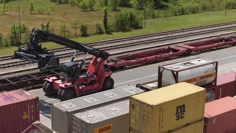 Train station industrial zone Stock-Footage 129373959