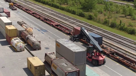 Train station industrial zone Video stock 129374189