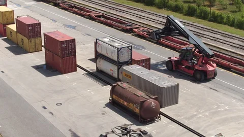 Train station industrial zone Stock-Footage 129374812