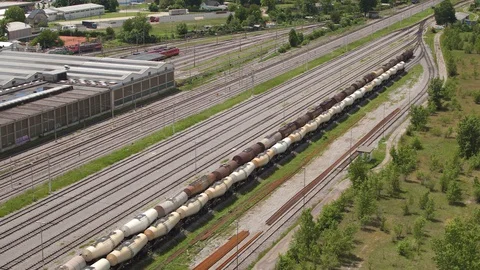 Train station industrial zone Video stock 129375025