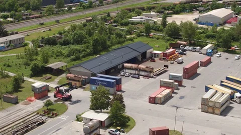 Train station industrial zone Video stock 129375473