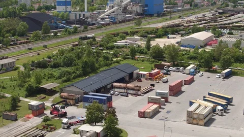 Train station industrial zone Video stock 129376295