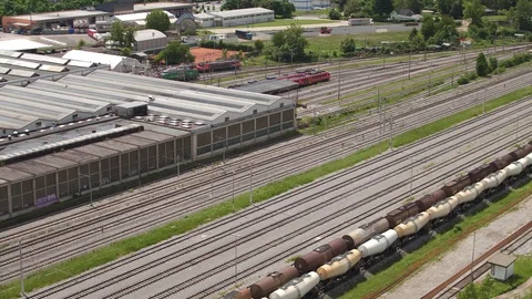 Train station industrial zone Stock-Footage 129376540