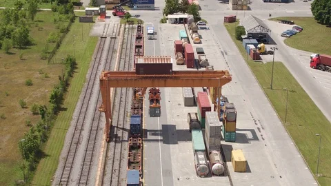 Train station industrial zone Stock-Footage 129377345