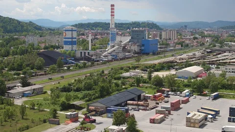 Train station industrial zone Stock-Footage 129377797