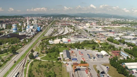 Train station industrial zone Stock-Footage 129379297