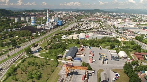 Train station industrial zone Stock-Footage 129379779