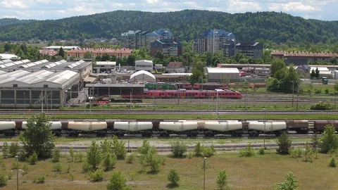 Train station industrial zone Video stock 129385451