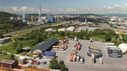 Train station industrial zone Stock-Footage 129385582