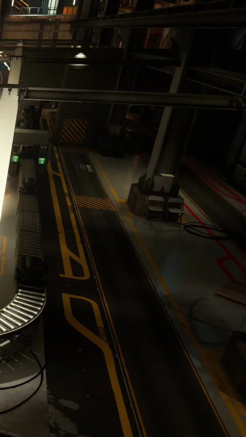 Train station interior with loading area and tracks during daytime shift Stock Footage 339783476