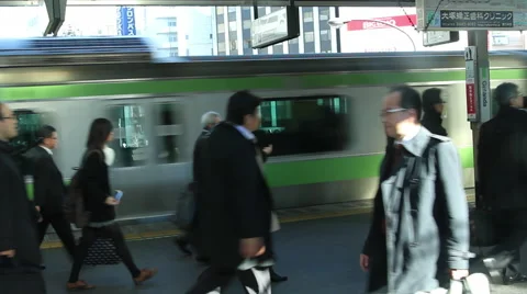 Train Station in Japan Stock Footage 52669109