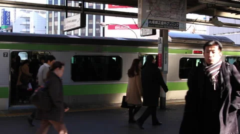 Train Station in Japan Stock Footage 52669110