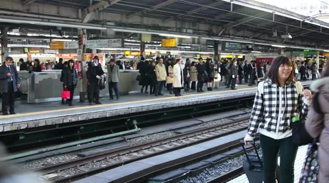Train Station in Japan Stock Footage 52669204