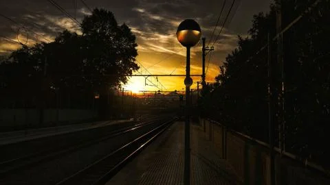 Train station landscape Stock Photos