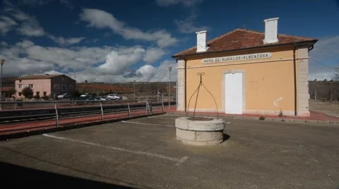 The train station in Mora de Rubielos, Gúdar-Javalambre, Spain Stock Footage 68199447