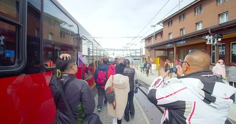 Train station for the Mount Jungfraujoch .Exported from BRAW file. Stock Footage 107262653