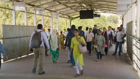 Train Station in Mumbai Stock Footage 120921113