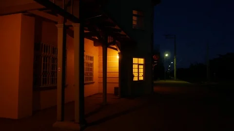 Train station at night. 4K UHD Stock Footage 73836436