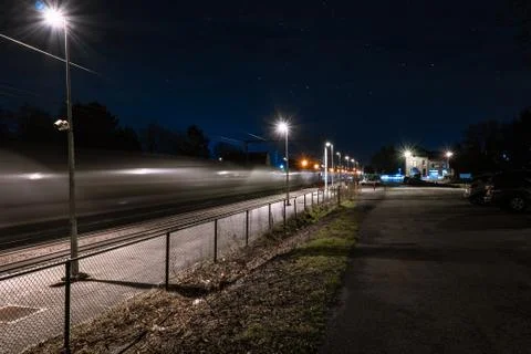 Train station at night Stock Photos