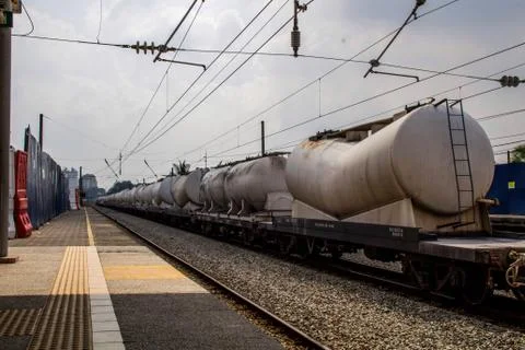 Train at the station Foto stock