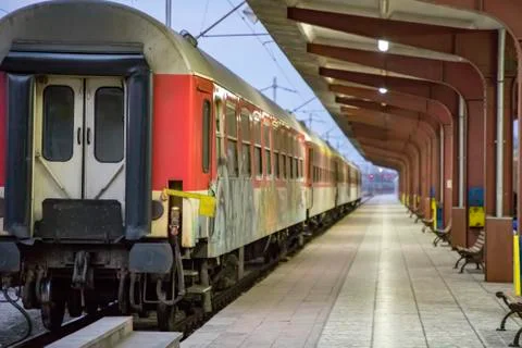 The train at the station. Stock Photos