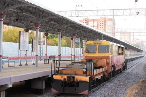 Train at the station Stock Photos
