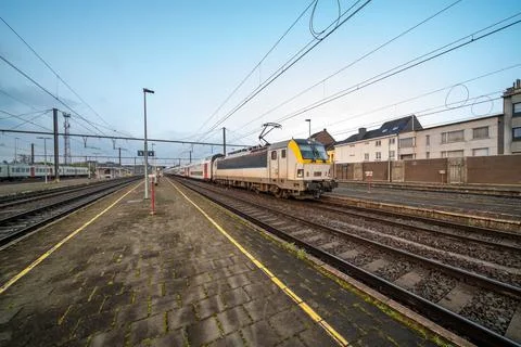 Train in the station Stock Photos