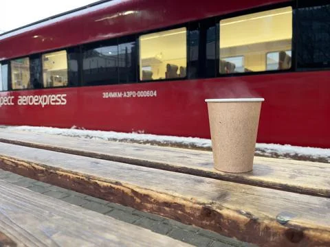 Train in the station. Stock Photos