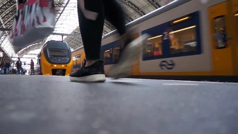 Train station platform Stock Footage 119555547