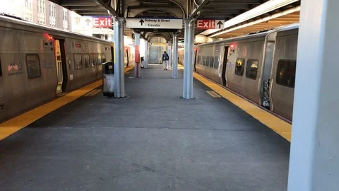 Train Station platform Stock Footage 122538034