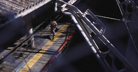 Train Station Platform Stock Footage 197944286