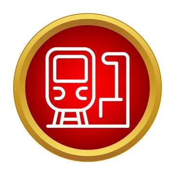 Train station platform icon with subway train Stock Illustration
