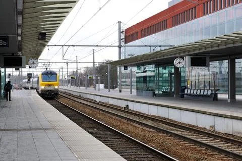 Train station platform Foto stock