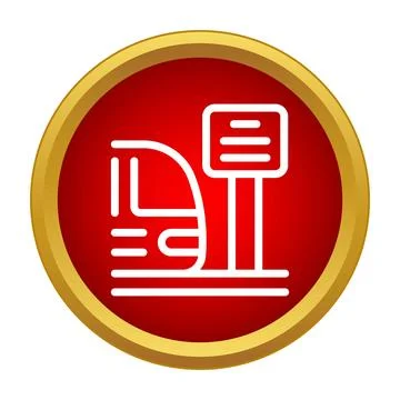 Train station platform red circle icon concept イラスト素材
