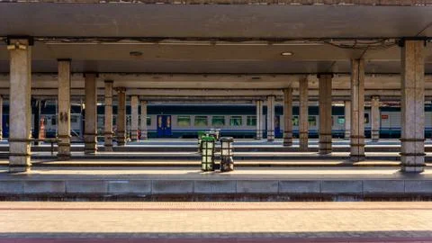 Train station platforms Stock Photos