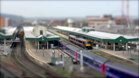 Train Station Platforms. Tilt Shift Timelapse. 스톡 동영상 56029228