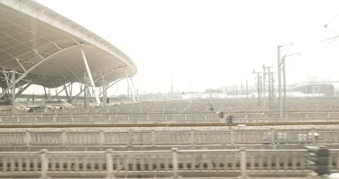 Train Station Pull In Xian China Stock Footage 93505920